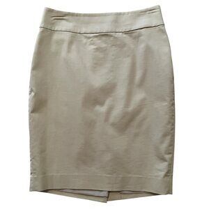 Ann Taylor Beige Stretch Cotton Pencil Skirt 0